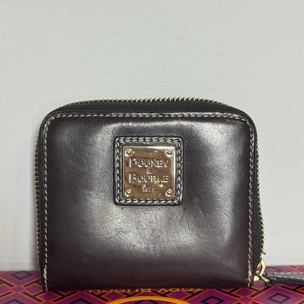 Vintage Dooney & Bourke 1975 BROWN LEATHER Change Purse WALLET